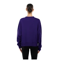 Women's New Era  Purple Toronto Raptors Interlock Boxy Pullover Sweatshirt