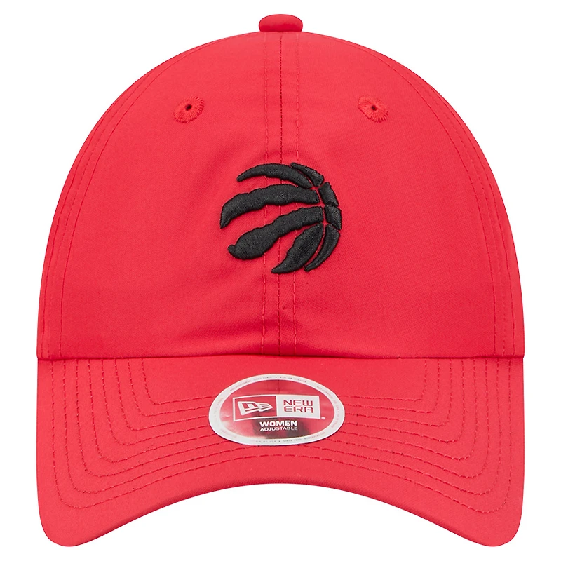 Casquette New Era rouge Toronto Raptors 9FORTY Team Ponytail Flex pour femme