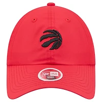 Casquette New Era rouge Toronto Raptors 9FORTY Team Ponytail Flex pour femme