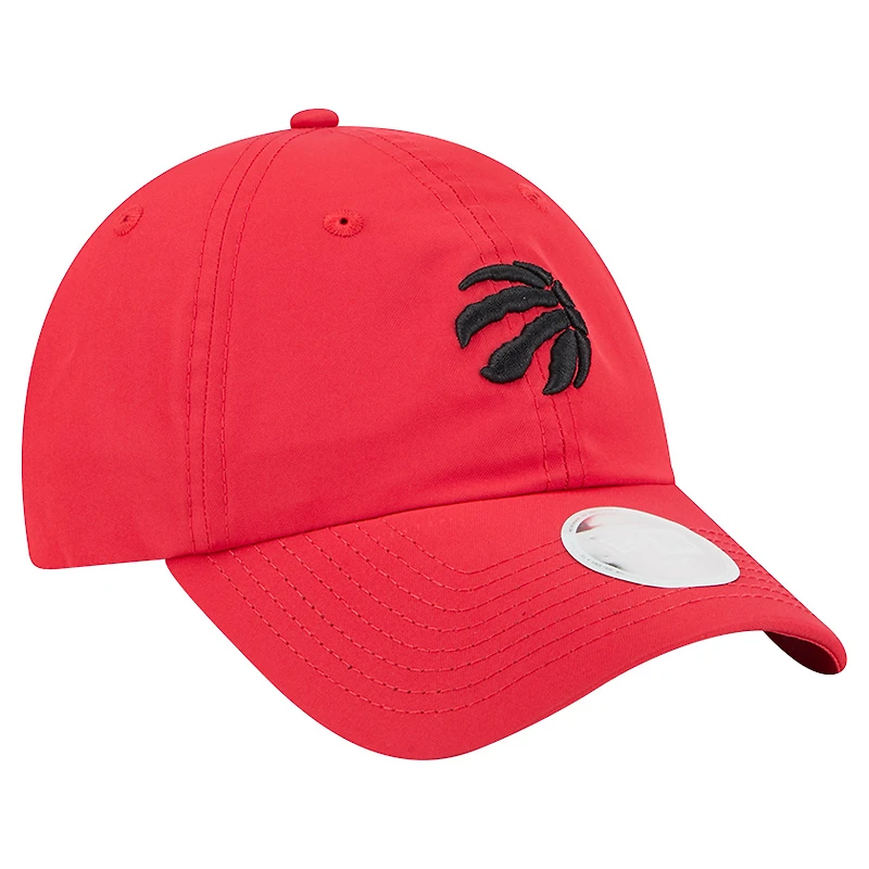 Casquette New Era rouge Toronto Raptors 9FORTY Team Ponytail Flex pour femme