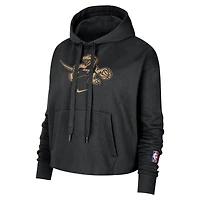 Women's Nike Black Toronto Raptors 2021/22 City Edition Essential Logo Cropped Pullover Hoodie