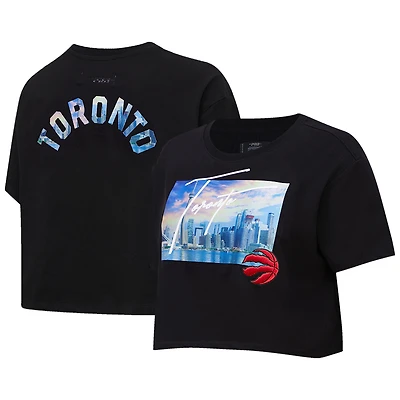 Women's Pro Standard Black Toronto Raptors Cityscape Boxy T-Shirt