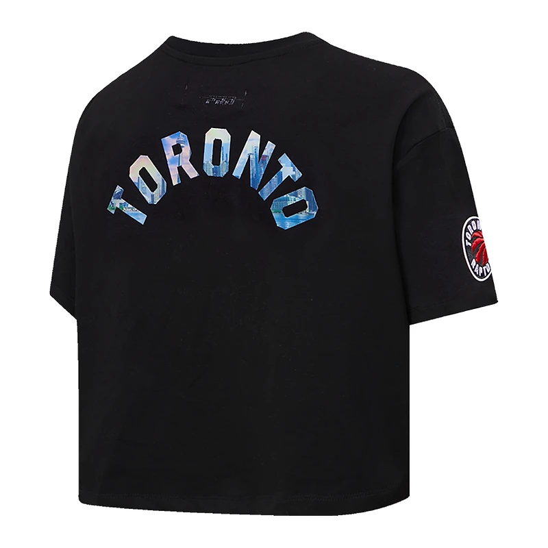 T-shirt court boxy Pro Standard noir des Raptors de Toronto pour femmes