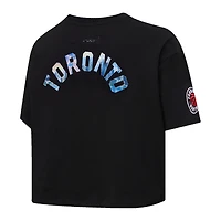T-shirt court boxy Pro Standard noir des Raptors de Toronto pour femmes