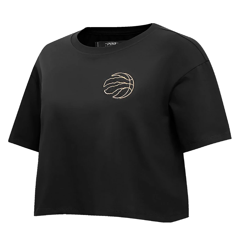 V138429 Raptrs FW23 NBA T-shirt court SS noir et or pour femme TEELADC