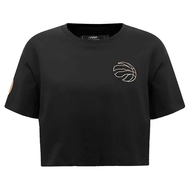 V138429 Raptrs FW23 NBA T-shirt court SS noir et or pour femme TEELADC