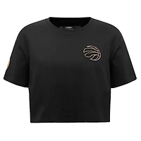 V138429 Raptrs FW23 NBA T-shirt court SS noir et or pour femme TEELADC