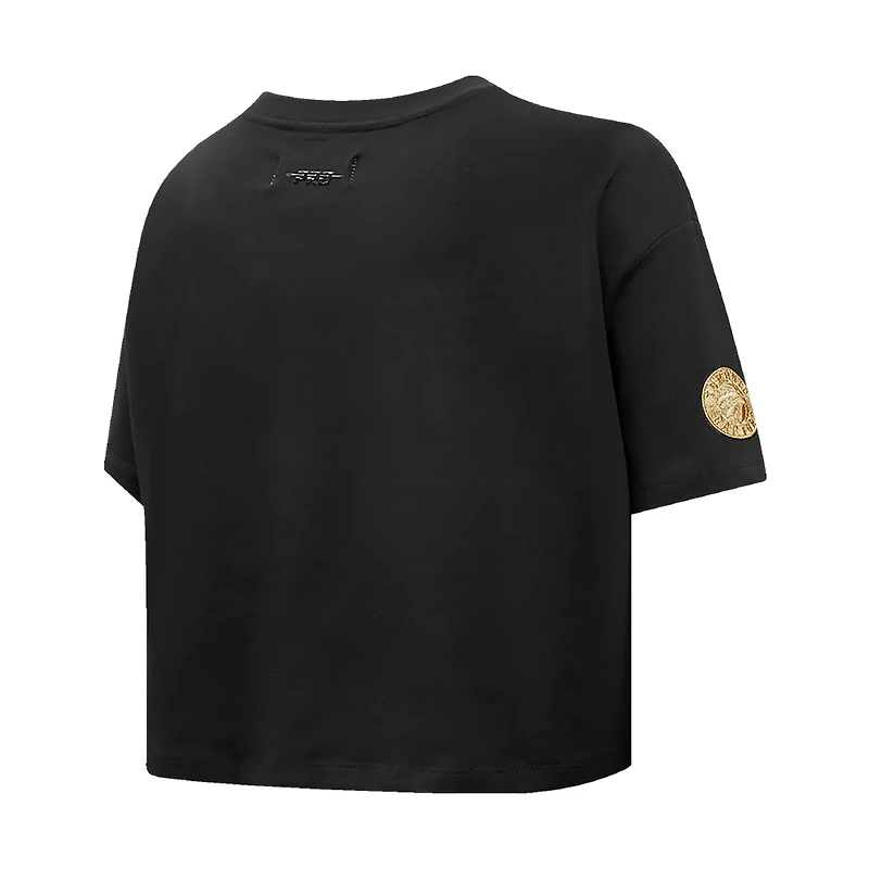 V138429 Raptrs FW23 NBA T-shirt court SS noir et or pour femme TEELADC