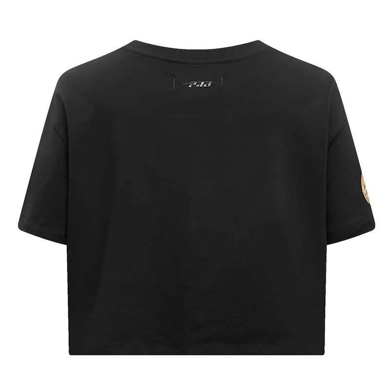 V138429 Raptrs FW23 NBA T-shirt court SS noir et or pour femme TEELADC