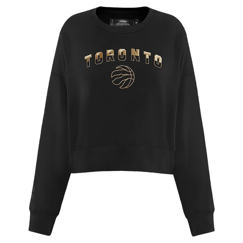 Women's Pro Standard  Black Toronto Raptors Glam Cropped Pullover Sweatshirt