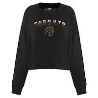 Women's Pro Standard  Black Toronto Raptors Glam Cropped Pullover Sweatshirt