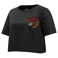 T-shirt court et boxy noir Pro Standard pour femme Toronto Raptors Jewels