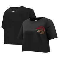 T-shirt court et boxy noir Pro Standard pour femme Toronto Raptors Jewels