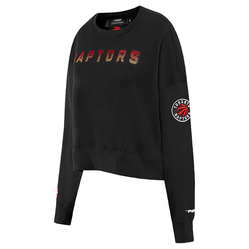 T-shirt noir Pro Standard pour femme avec logo des Toronto Raptors
