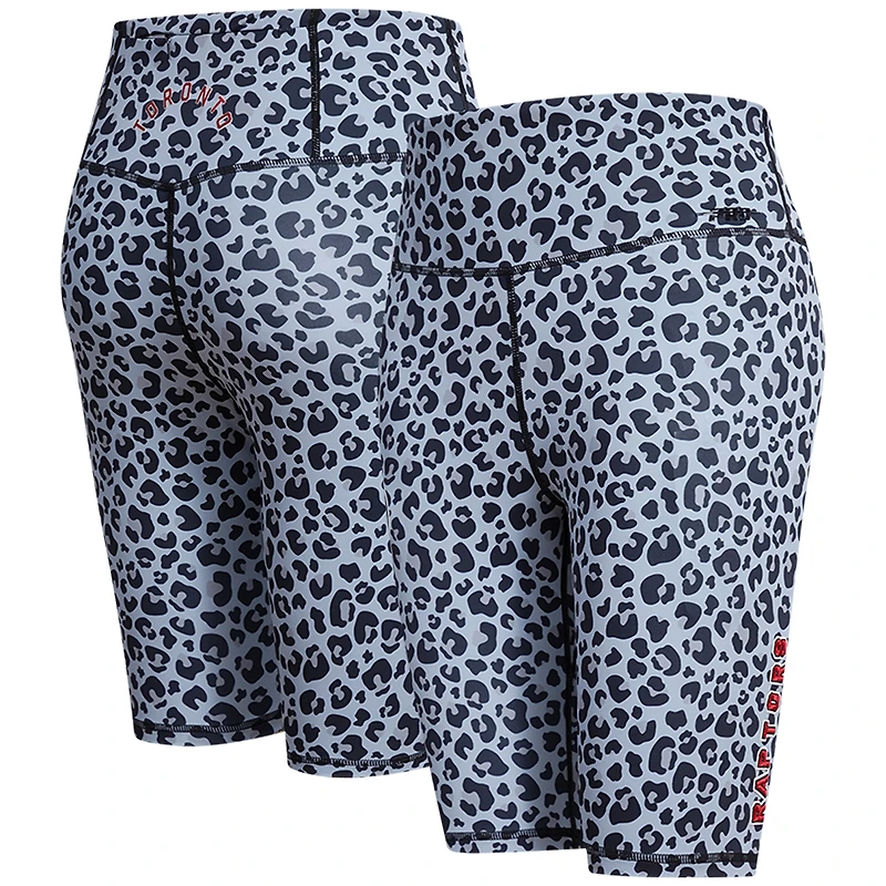 Women's Pro Standard Black Toronto Raptors Leopard Bike Shorts