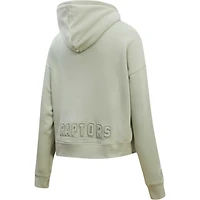 Women's Pro Standard Green Toronto Raptors Neutral Boxy Cropped Pullover Hoodie