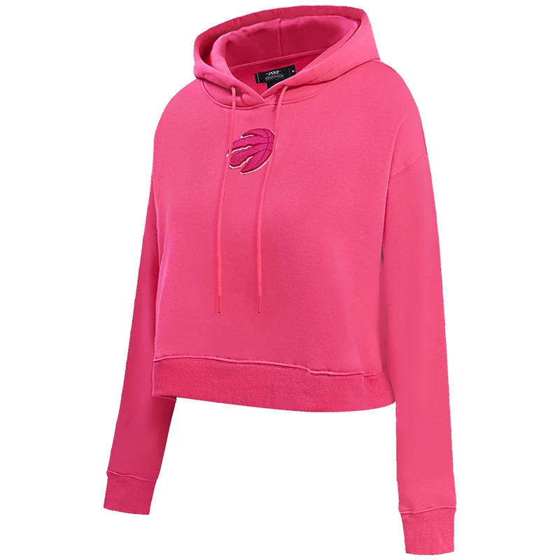Chandail à capuchon court enfiler rose triple Pro Standard Toronto Raptors pour femme