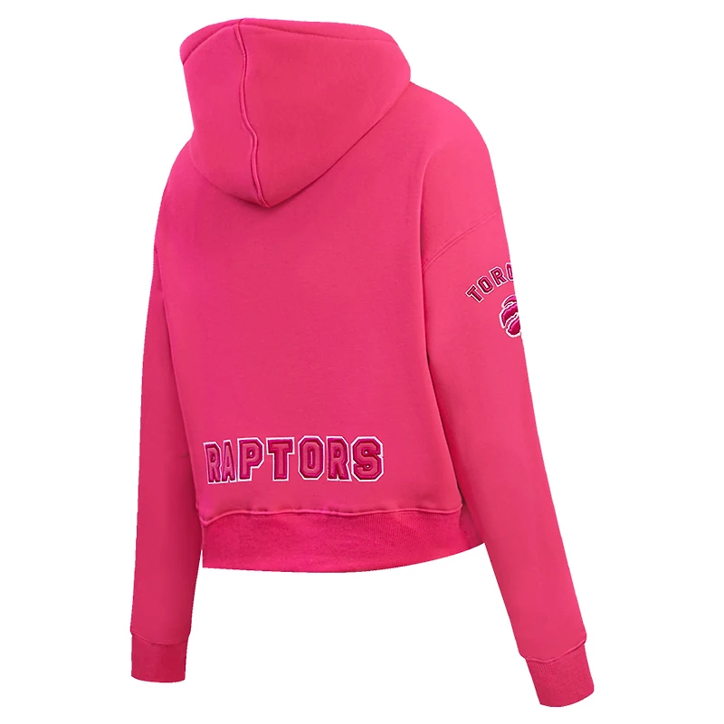 Chandail à capuchon court enfiler rose triple Pro Standard Toronto Raptors pour femme