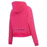 Chandail à capuchon court enfiler rose triple Pro Standard Toronto Raptors pour femme