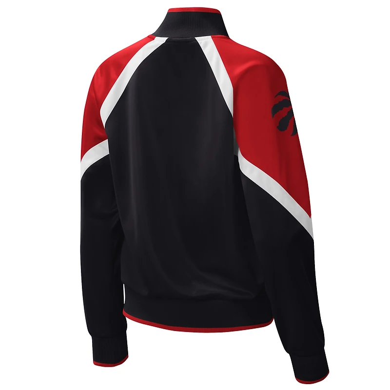 Women's Starter Black Toronto Raptors Slam Dunk Raglan Full-Zip - Track Jacket