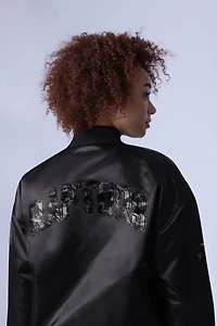 Women's Starter  Black Toronto Raptors Tie-Breaker Full-Snap Varsity Jacket