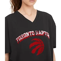 Toronto Raptors de Tommy Jeans pour femme - T-shirt surdimensionné à encolure en V Ashley, noir