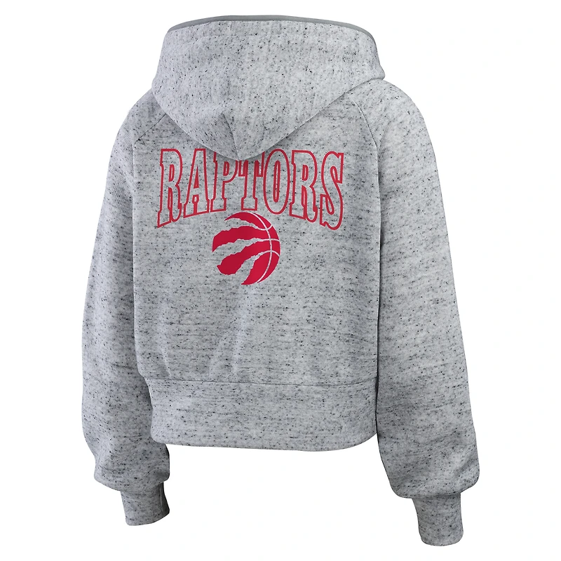 Sweat à capuche entièrement zippé Speckled Radiator des Toronto Raptors de couleur gris chiné pour femme WEAR by Erin Andrews
