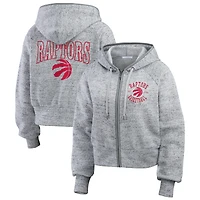 Sweat à capuche entièrement zippé Speckled Radiator des Toronto Raptors de couleur gris chiné pour femme WEAR by Erin Andrews