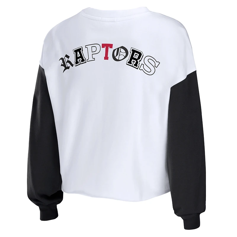 Women's WEAR by Erin Andrews Heather Red Sweat court à enfiler avec lettres mélangées des Raptors de Toronto
