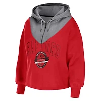 Veste à capuche WEAR by Erin Andrews pour femme rouge Toronto Raptors Pieced Quarter-Zip Hoodie