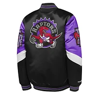 Youth Mitchell & Ness  Black Toronto Raptors Throw It Back Heavyweight Full-Zip Satin Jacket