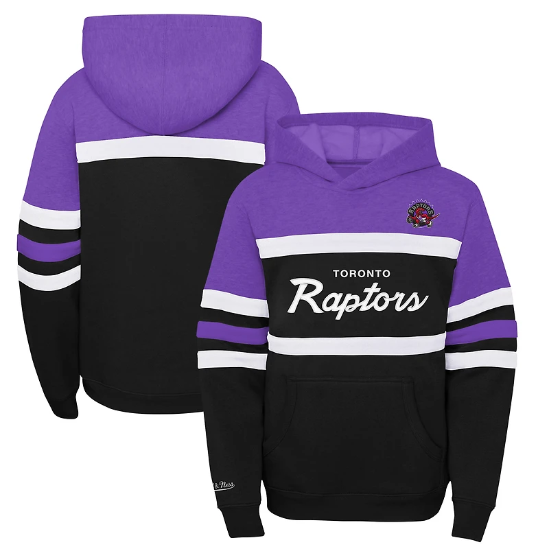 Sweat à capuche Mitchell & Ness violet/gris chiné pour jeune entraîneur des Toronto Raptors Hardwood Classics