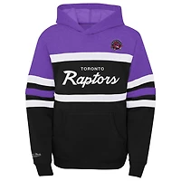 Youth Mitchell & Ness Purple/Heather Gray Toronto Raptors Hardwood Classics Head Coach Pullover Hoodie