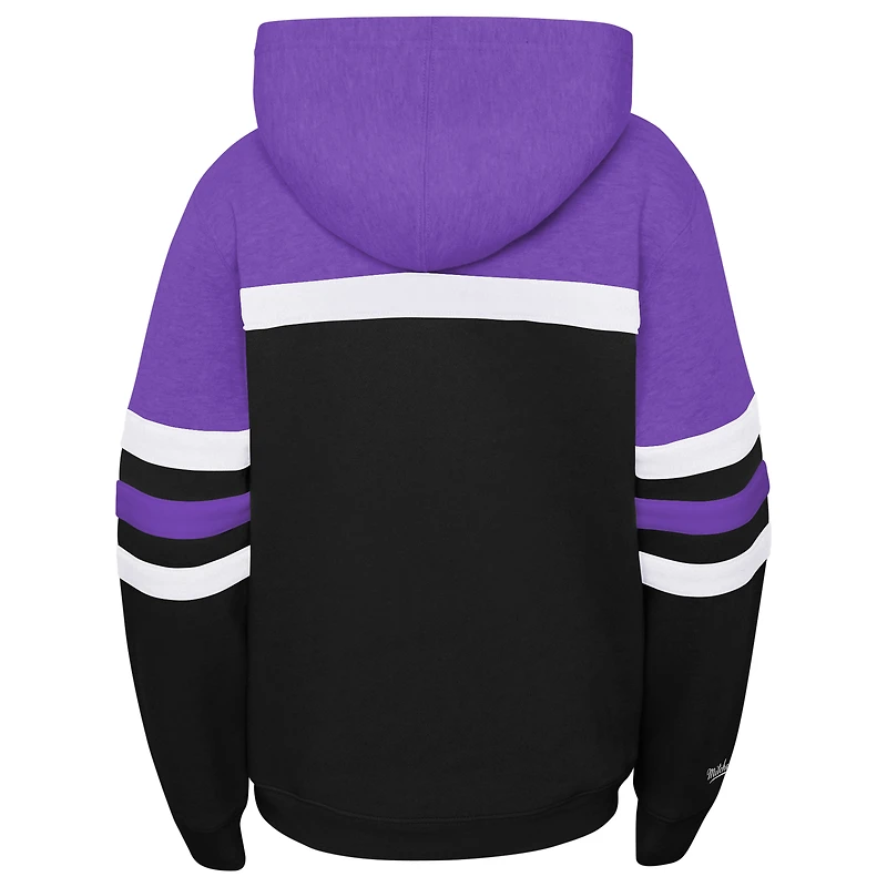 Sweat à capuche Mitchell & Ness violet/gris chiné pour jeune entraîneur des Toronto Raptors Hardwood Classics