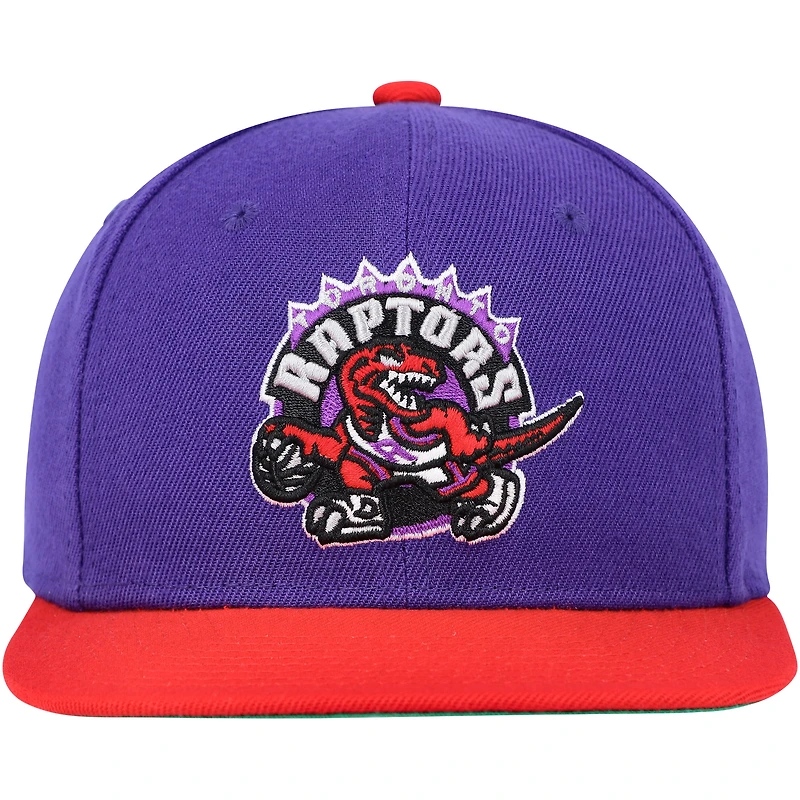 Youth Mitchell & Ness  Purple/Red Toronto Raptors Two-Tone Snapback Hat