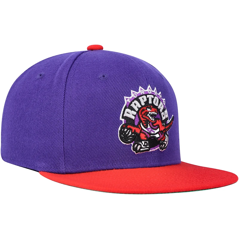Youth Mitchell & Ness  Purple/Red Toronto Raptors Two-Tone Snapback Hat