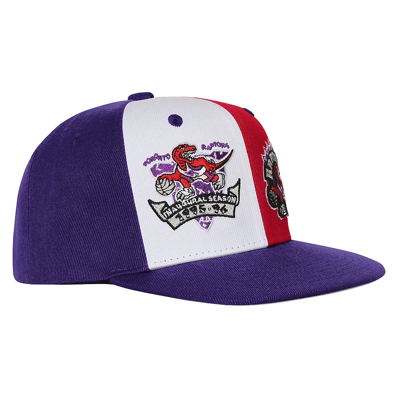 Casquette à pression double Mitchell & Ness violette pour jeunes des Raptors de Toronto, saison inaugurale