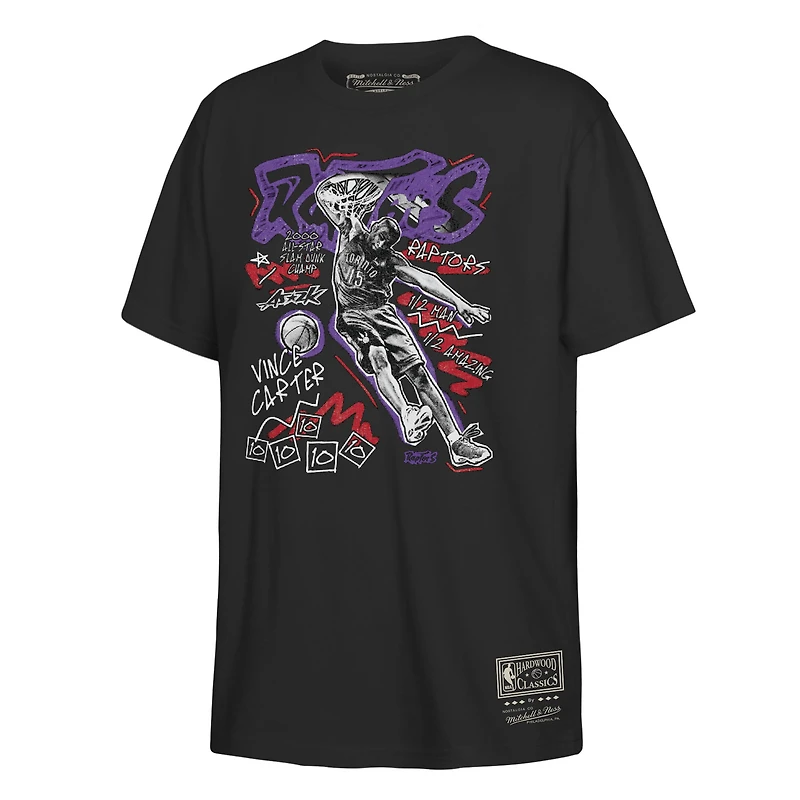 T-shirt noir à l'effigie de Vince Carter des Raptors Toronto, Mitchell & Ness