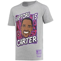 T-shirt pour jeune Mitchell & Ness Vince Carter Gris Toronto Raptors Hardwood Classics King of the Court Player