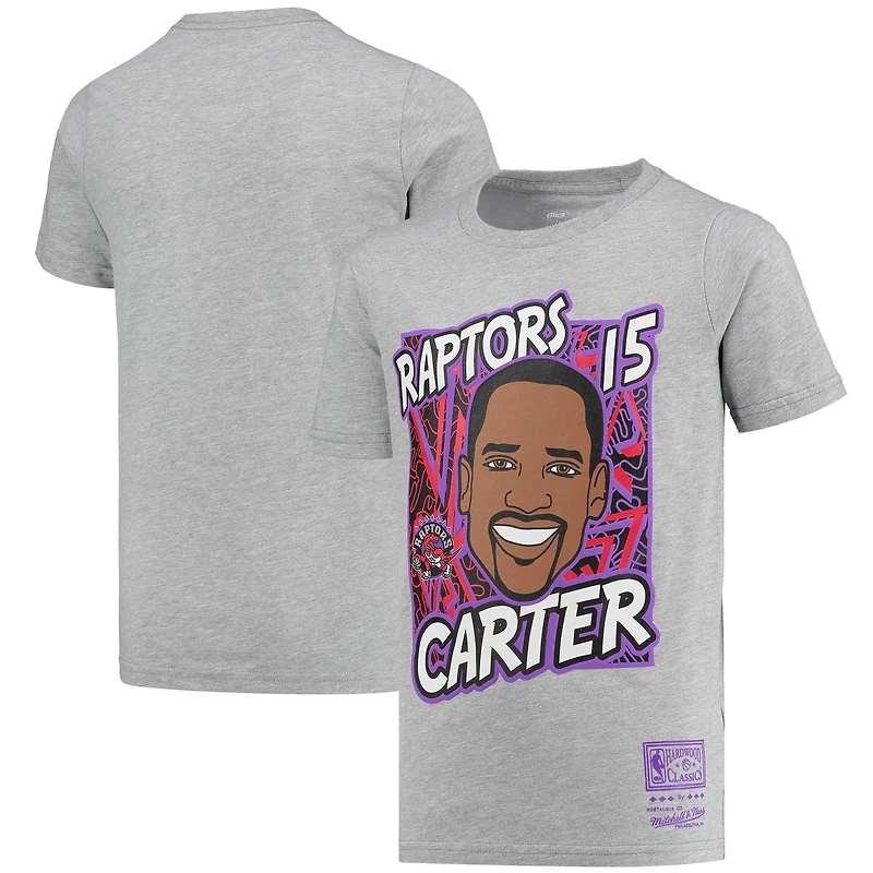 T-shirt pour jeune Mitchell & Ness Vince Carter Gris Toronto Raptors Hardwood Classics King of the Court Player