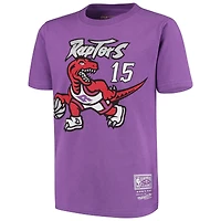 T-shirt Mitchell & Ness Vince Carter violet Toronto Raptors Hardwood Classics pour jeunes, avec nom et numéro