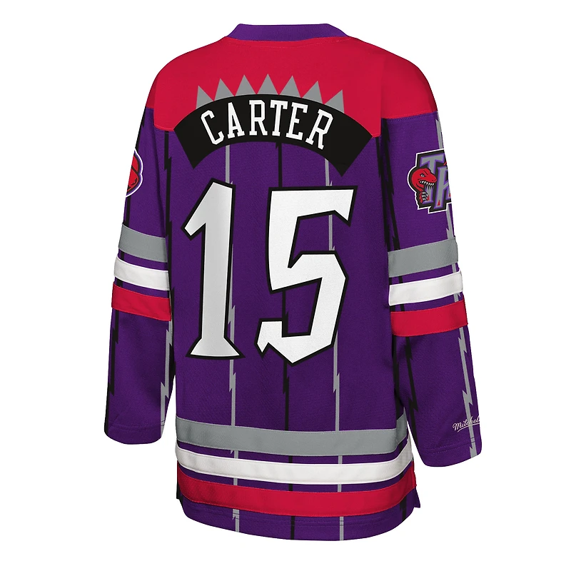 Maillot de hockey tendance Maxxed Out 2.0 violet pour jeunes Mitchell & Ness Vince Carter des Toronto Raptors