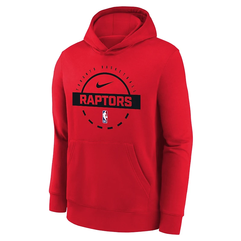 Youth Nike Red Toronto Raptors Club Fleece Practice Hoodie