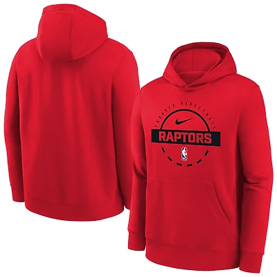 Youth Nike Red Toronto Raptors Club Fleece Practice Hoodie