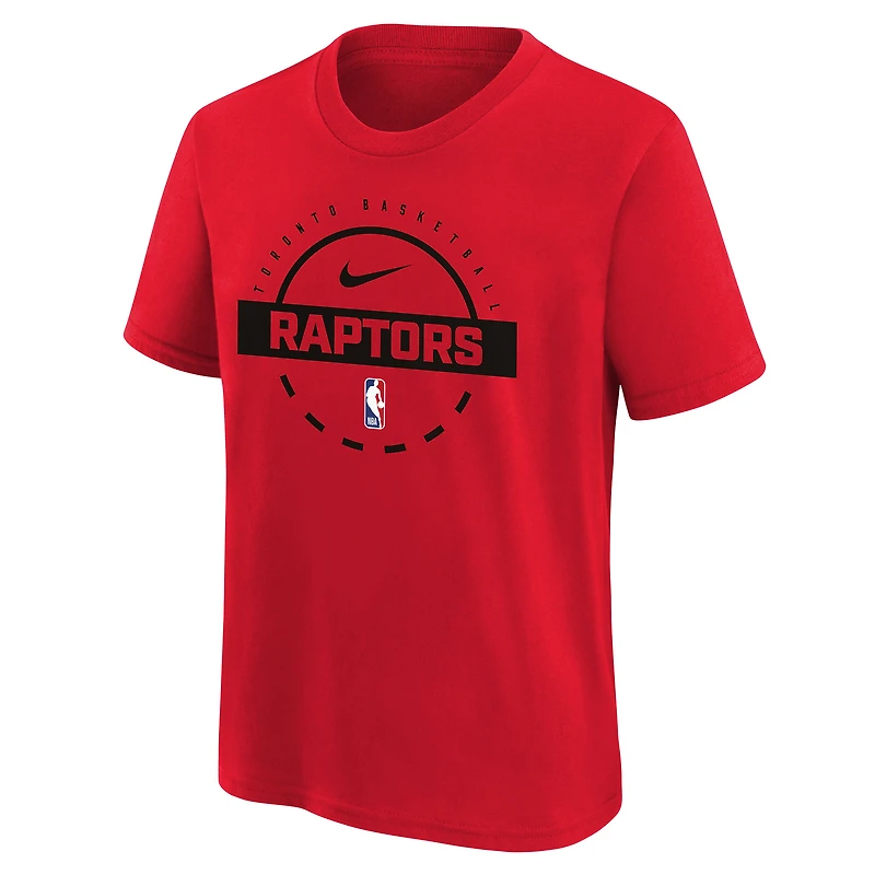 T-shirt d'entraînement Nike rouge pour jeunes des Toronto Raptors