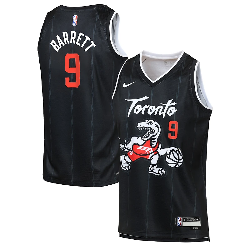 Youth Nike RJ Barrett Black Toronto Raptors Swingman Jersey - City Edition