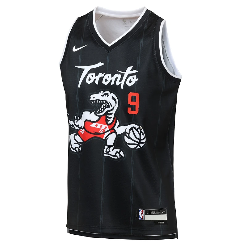 Youth Nike RJ Barrett Black Toronto Raptors Swingman Jersey - City Edition