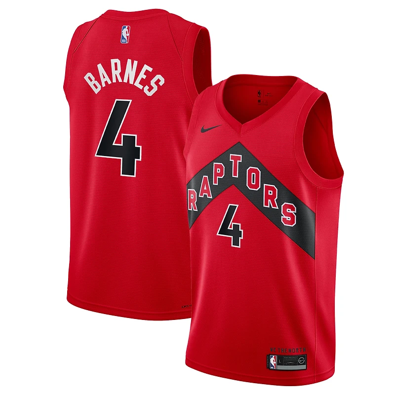 Jeune Nike Scottie Barnes Red Toronto Raptors 2019/20 Swingman Player - Maillot Icon Edition