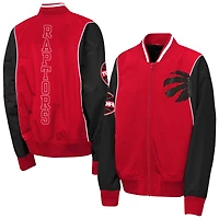 Coupe-vent zippé à deux points Outerstuff rouge et noir pour jeunes des Raptors de Toronto