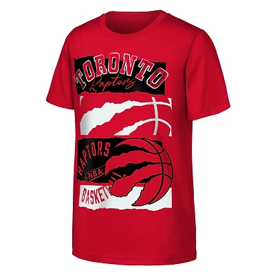 T-shirt rouge Youth Outerstuff avec logo alternatif des Raptors de Toronto dans la peinture